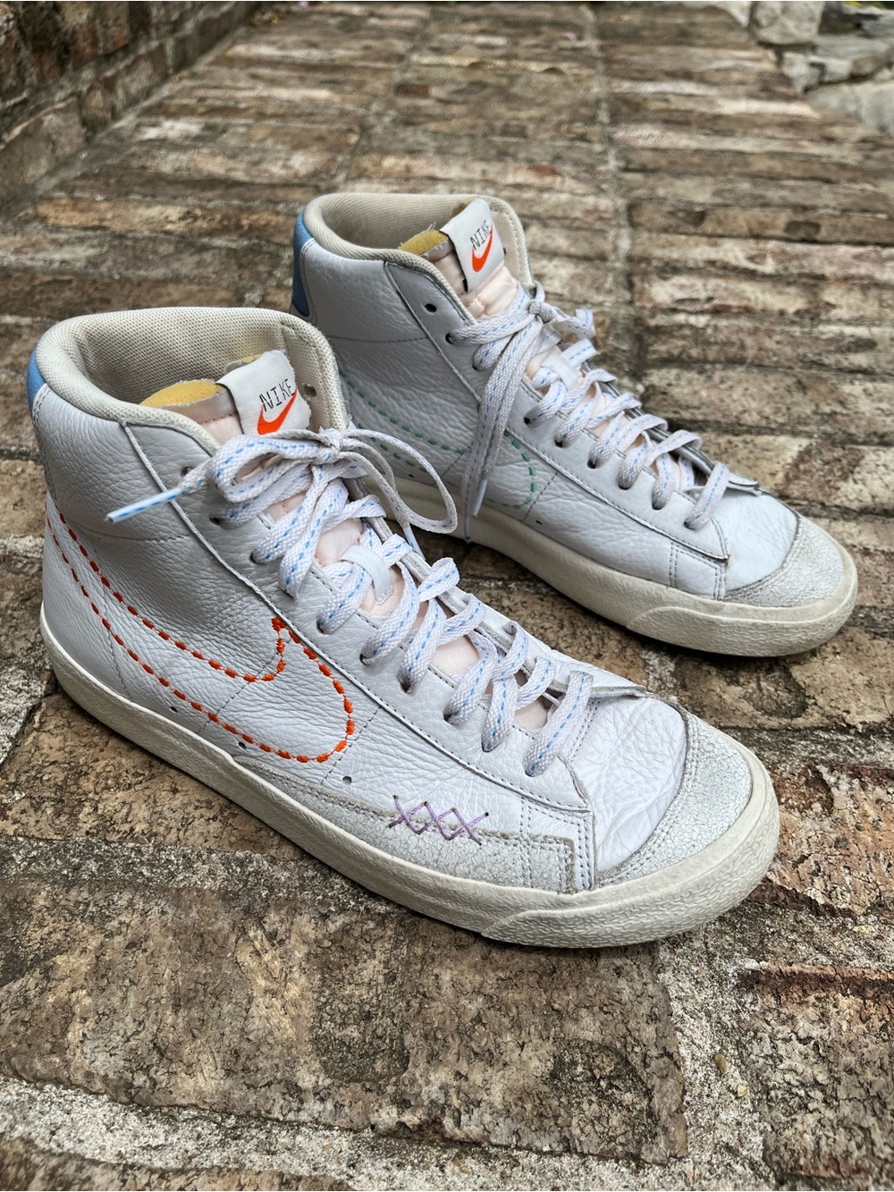 Nike Blazer Mid 77 Nike 101 Men’s Leather Sneakers DX2350-100 Sz 10/42 High Top